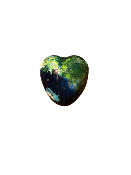 Earth heart pin