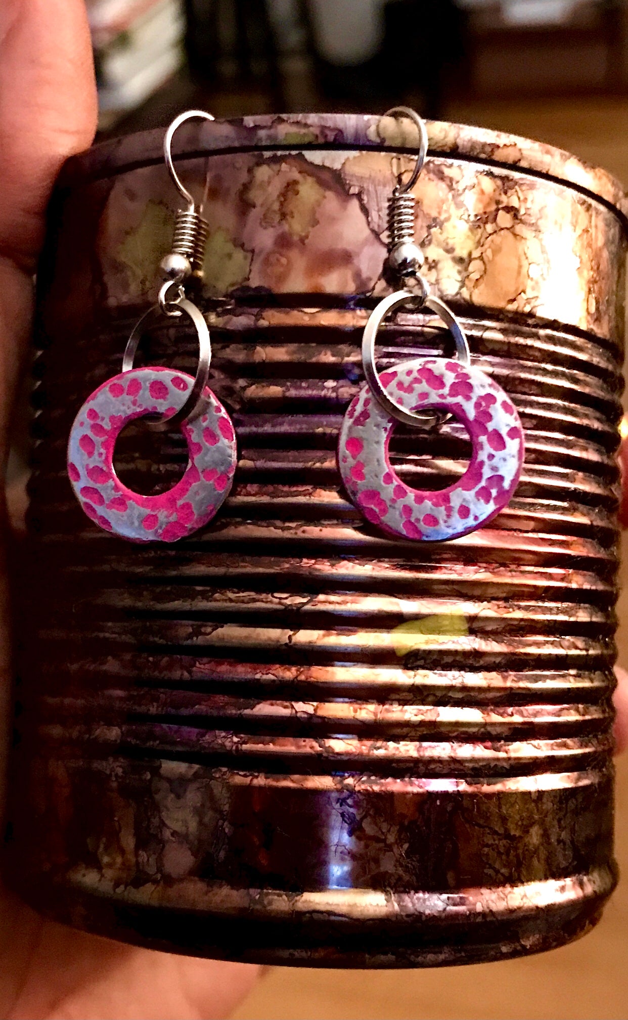 Pink radical earrings