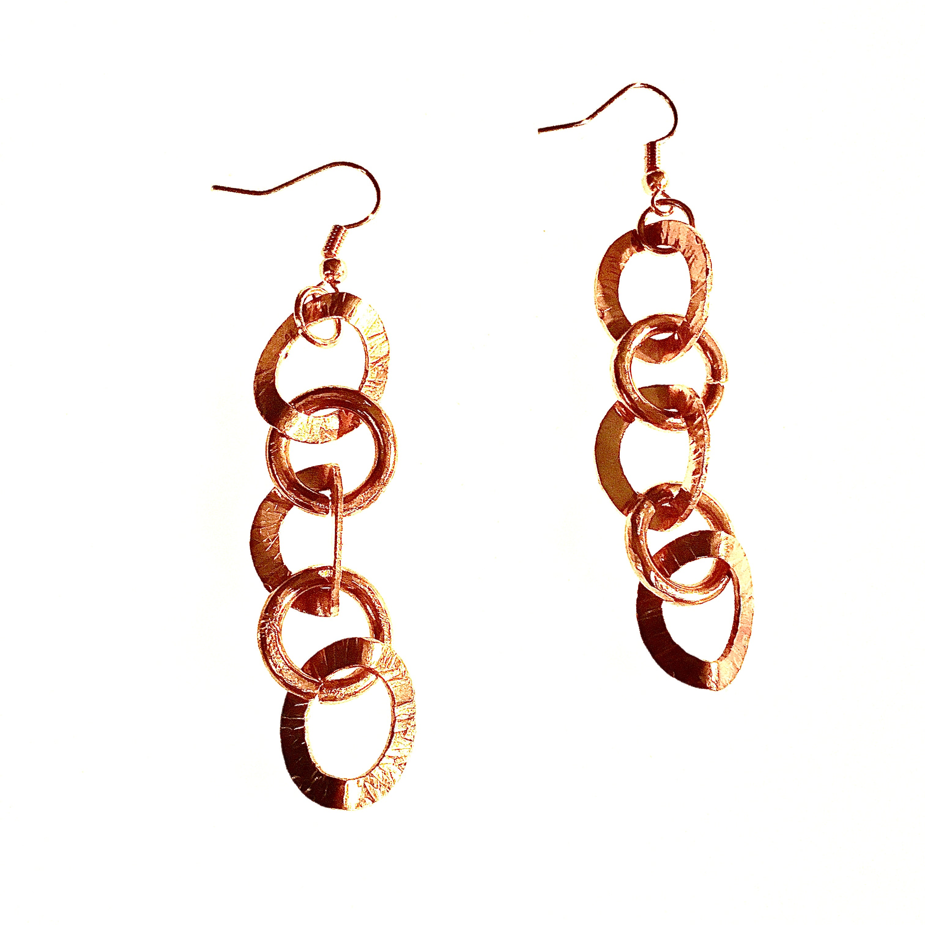 Copper moon earrings