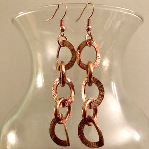 Copper moon earrings