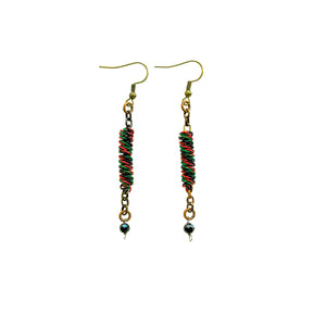Color swirl drop coil earrings